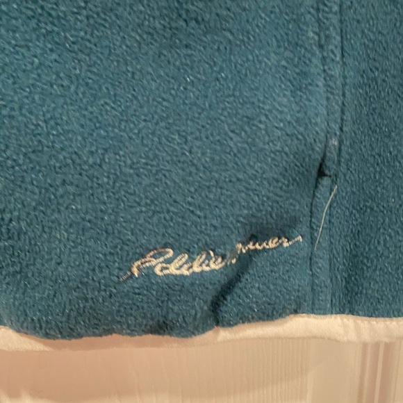 Eddie Bauer Women’s Full Zip Mock Neck Teal Fleece Vest Zip Pockets Size S - Picture 5 of 10